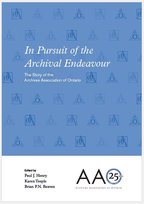 Cover of book titled, "In Pursuit of the Archival Endeavour"